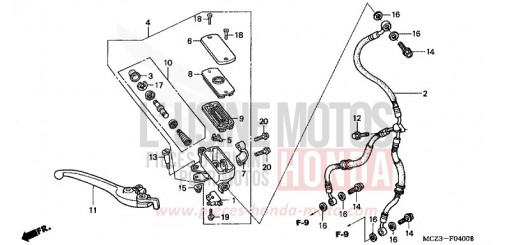 FR. BRAKE MASTER CYLINDER CB900F3 de 2003